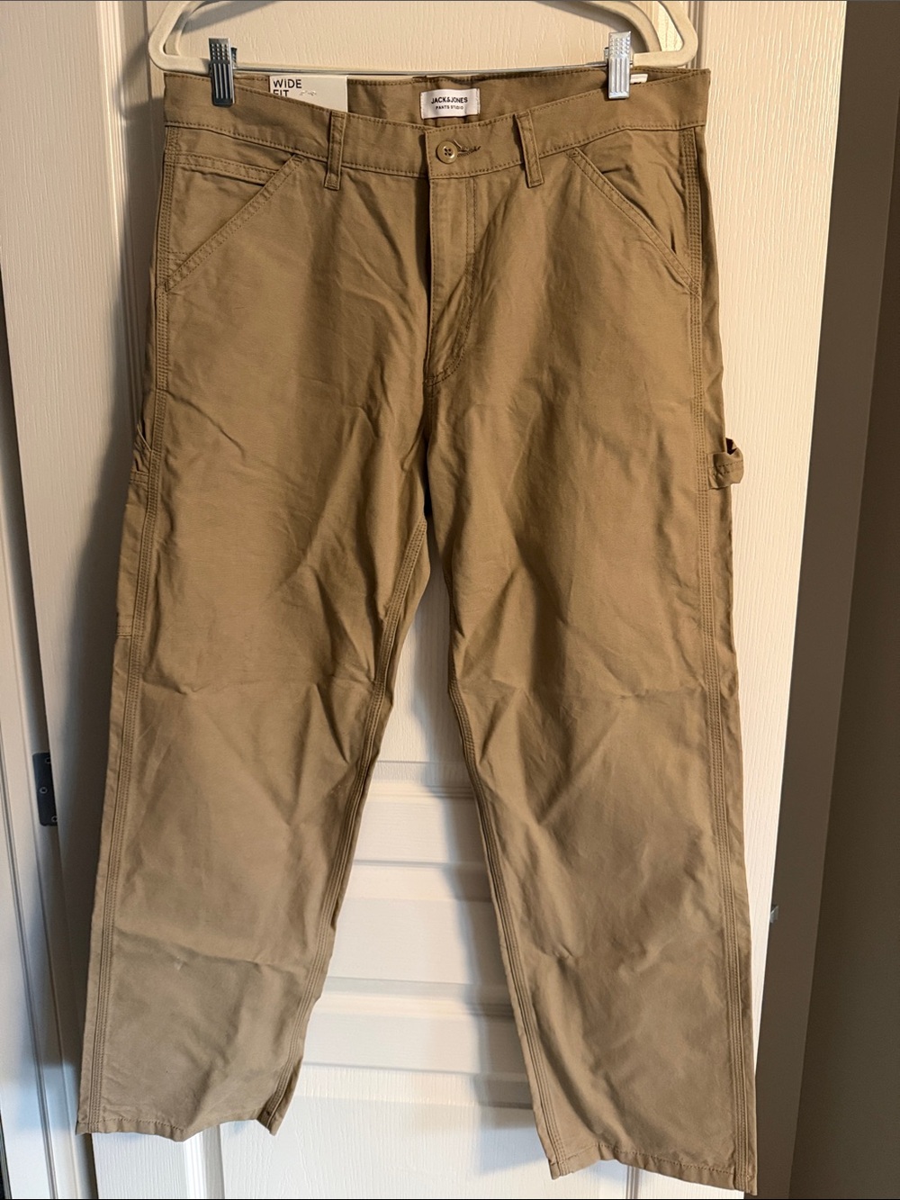 Jack and Jones Men's Tan Cargo Work Pants